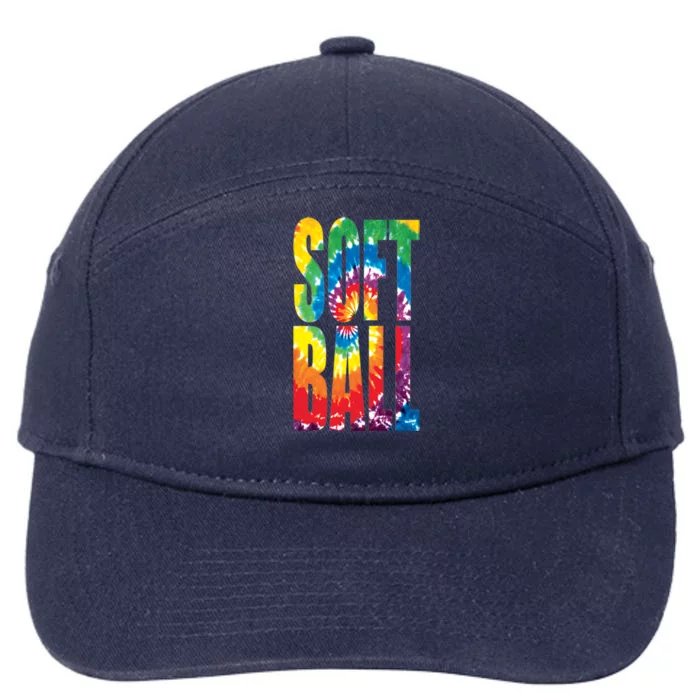 Softball Retro Tie Dye 7-Panel Snapback Hat