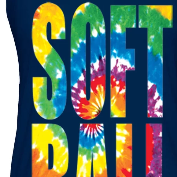 Softball Retro Tie Dye Ladies Essential Flowy Tank