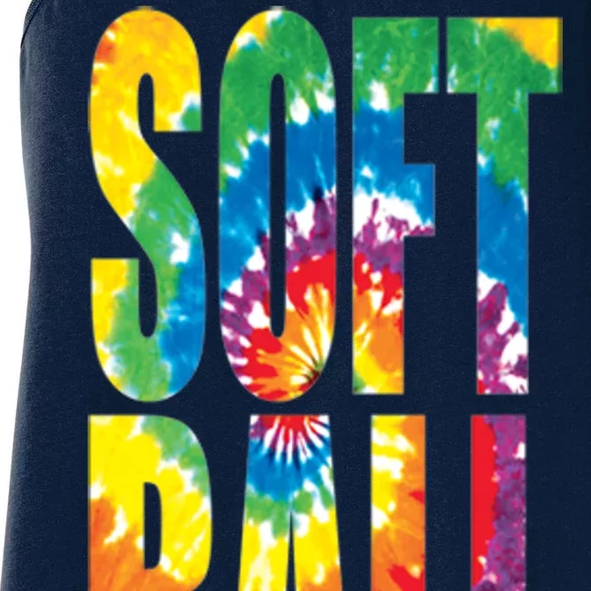 Softball Retro Tie Dye Women's Racerback Tank