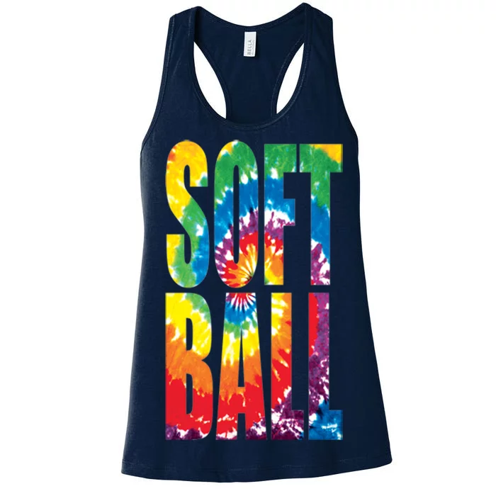 Softball Retro Tie Dye Women's Racerback Tank