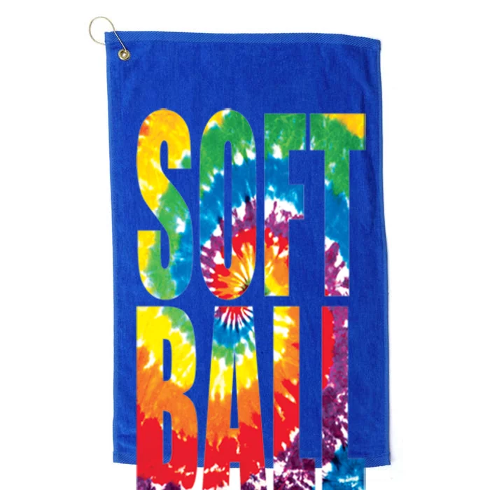 Softball Retro Tie Dye Platinum Collection Golf Towel