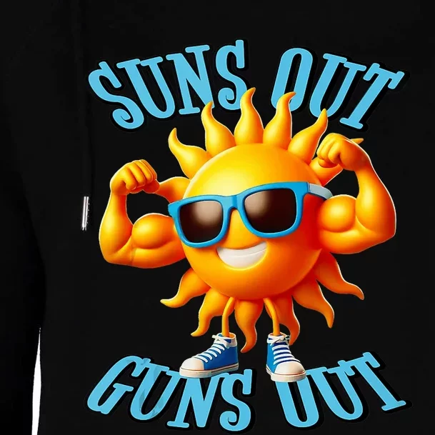 Suns Out Guns Out A Perfect Beach Body Or Not Womens Funnel Neck Pullover Hood