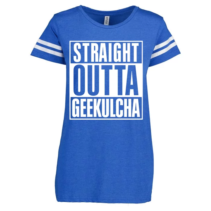 Straight Outta Geekulcha Enza Ladies Jersey Football T-Shirt