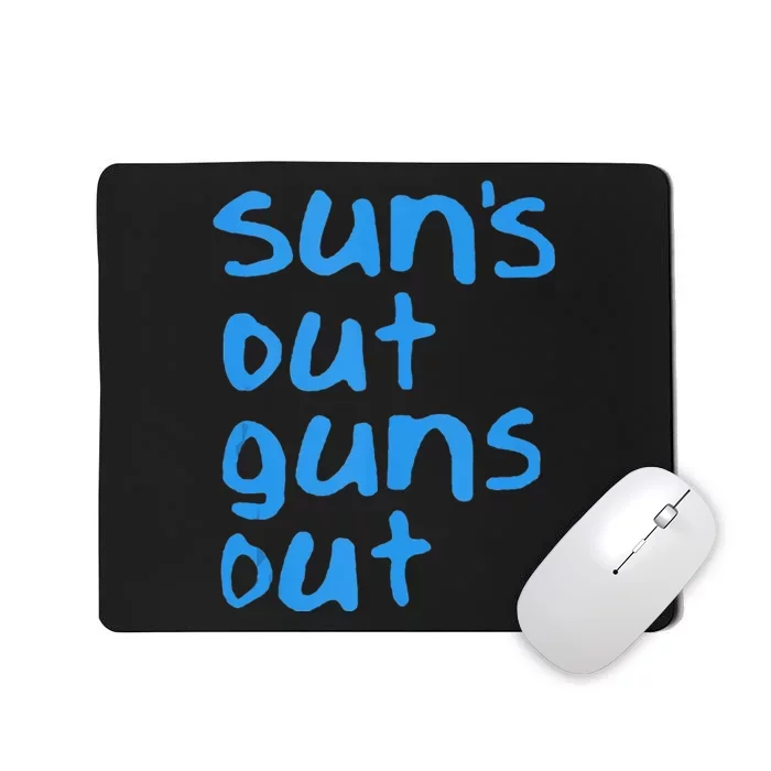 Suns Out Guns Out Retro 80s Nerd Geek Graphic Mousepad