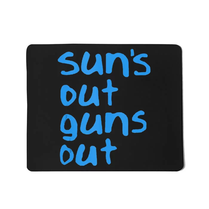 Suns Out Guns Out Retro 80s Nerd Geek Graphic Mousepad