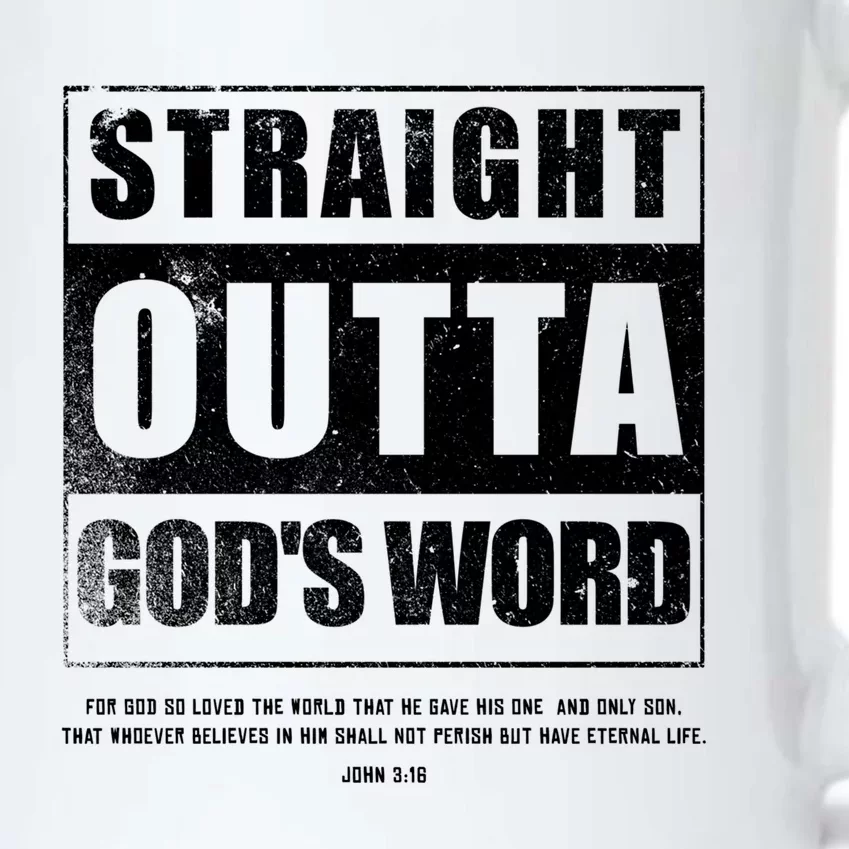 Straight Outta Gods Word John 3 16 Jesus Christian Lord Gift Black Color Changing Mug