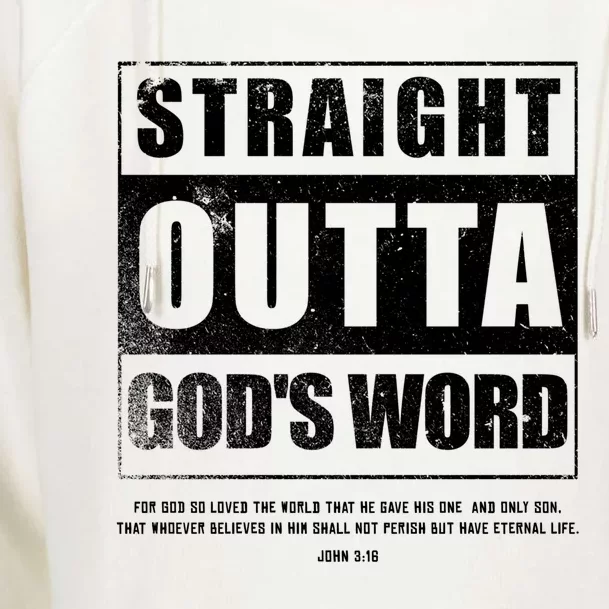 Straight Outta Gods Word John 3 16 Jesus Christian Lord Gift Womens Funnel Neck Pullover Hood