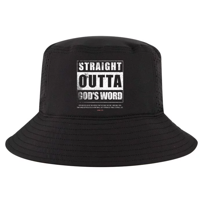 Straight Outta Gods Word John 3 16 Jesus Christian Lord Cool Comfort Performance Bucket Hat