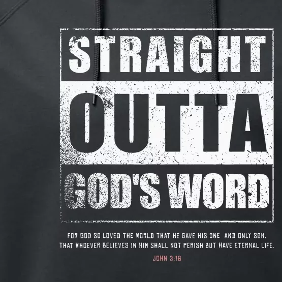 Straight Outta Gods Word John 3 16 Jesus Christian Lord Performance Fleece Hoodie