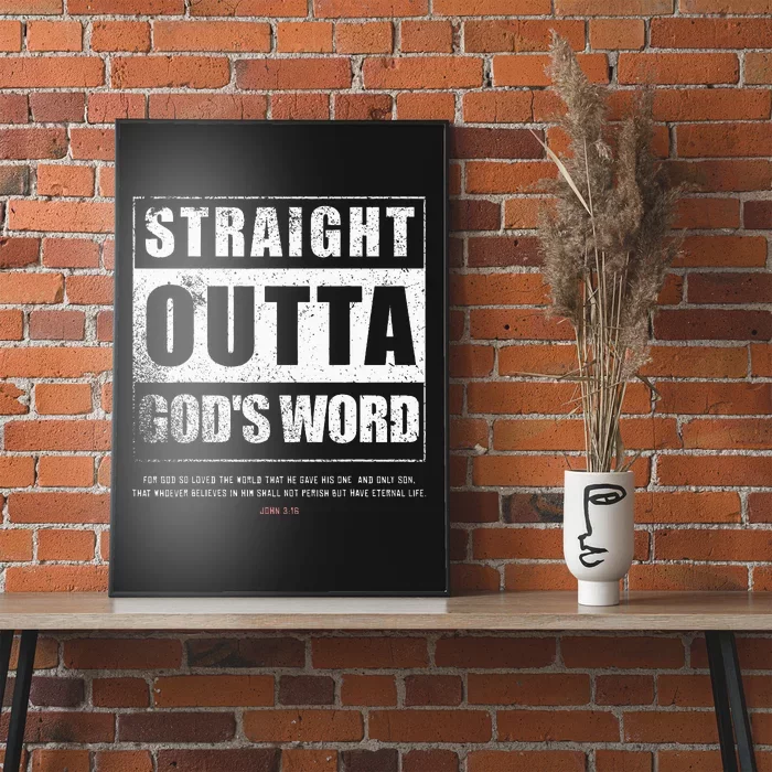 Straight Outta Gods Word John 3 16 Jesus Christian Lord Poster