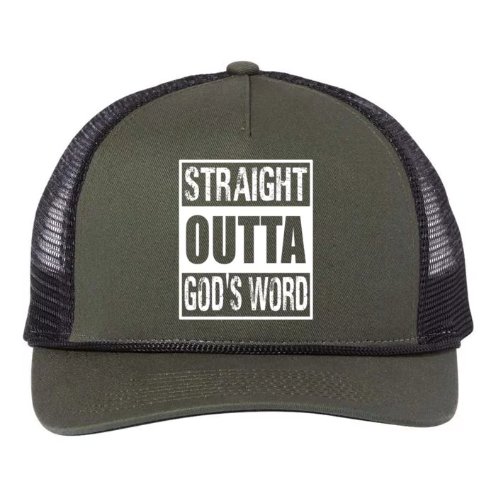 Straight Outta Gods Word Retro Rope Trucker Hat Cap