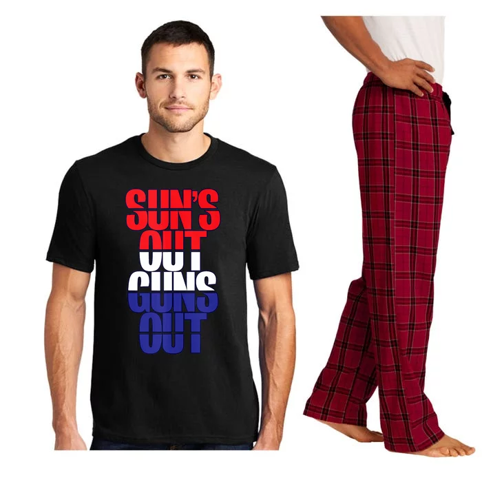 SunS Out Guns Out Red White And Blue Pajama Set