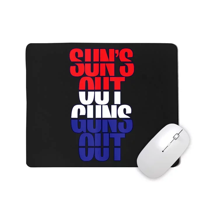 SunS Out Guns Out Red White And Blue Mousepad