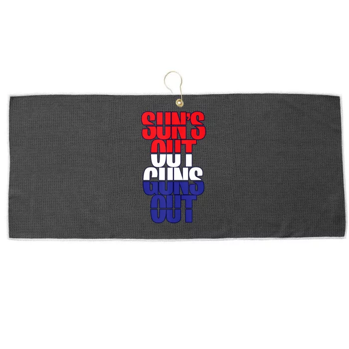 SunS Out Guns Out Red White And Blue Large Microfiber Waffle Golf Towel