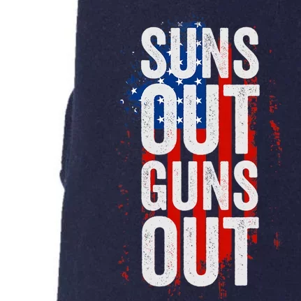 Suns Out Guns Out Tank Top Men Women 4th Of July USA Flag Doggie 3-End Fleece Hoodie