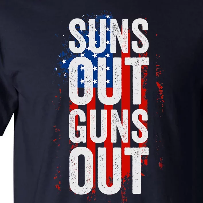 Suns Out Guns Out Tank Top Men Women 4th Of July USA Flag Tall T-Shirt