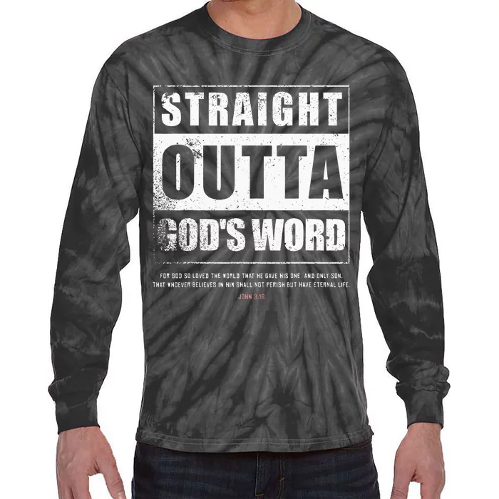 Straight Outta Gods Word John 3 16 Jesus Christian Lord Tie-Dye Long Sleeve Shirt