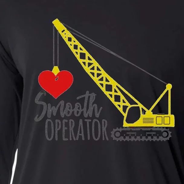 Smooth Operator Gift Tractor Construction Heart Bulldozer Gift Cooling Performance Long Sleeve Crew