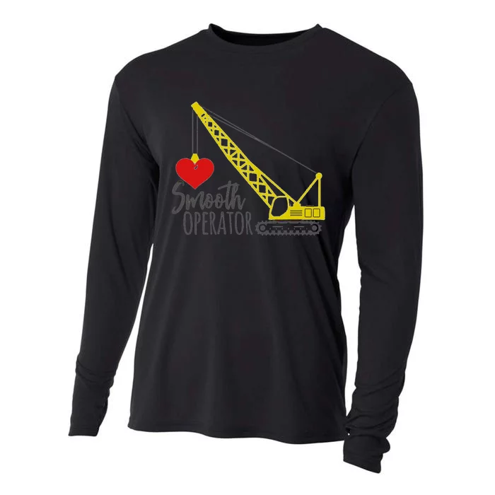 Smooth Operator Gift Tractor Construction Heart Bulldozer Gift Cooling Performance Long Sleeve Crew