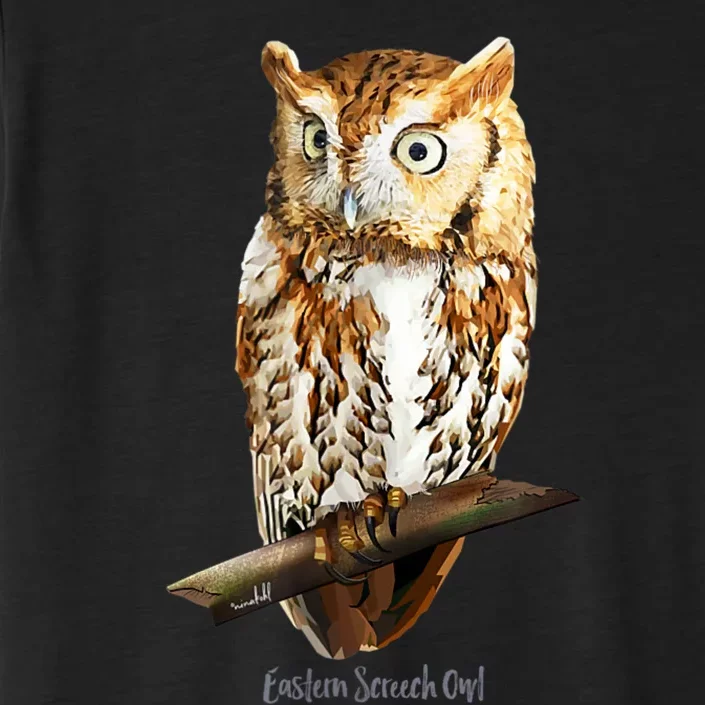 Screech Owl Graphic Birder Wildlife Bird Watching ChromaSoft Performance T-Shirt