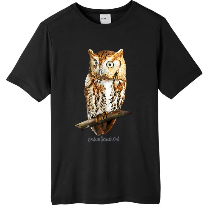 Screech Owl Graphic Birder Wildlife Bird Watching ChromaSoft Performance T-Shirt