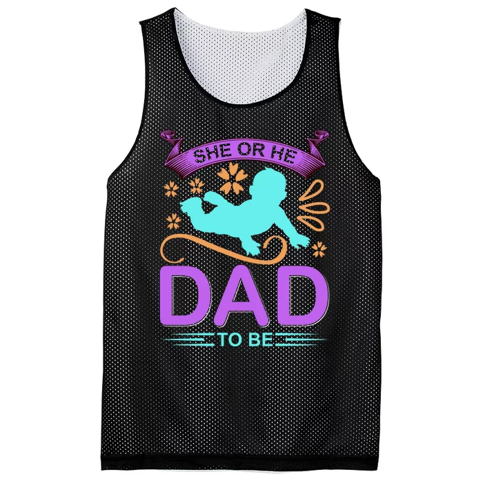 She Or He Dad To Be Mesh Reversible Basketball Jersey Tank