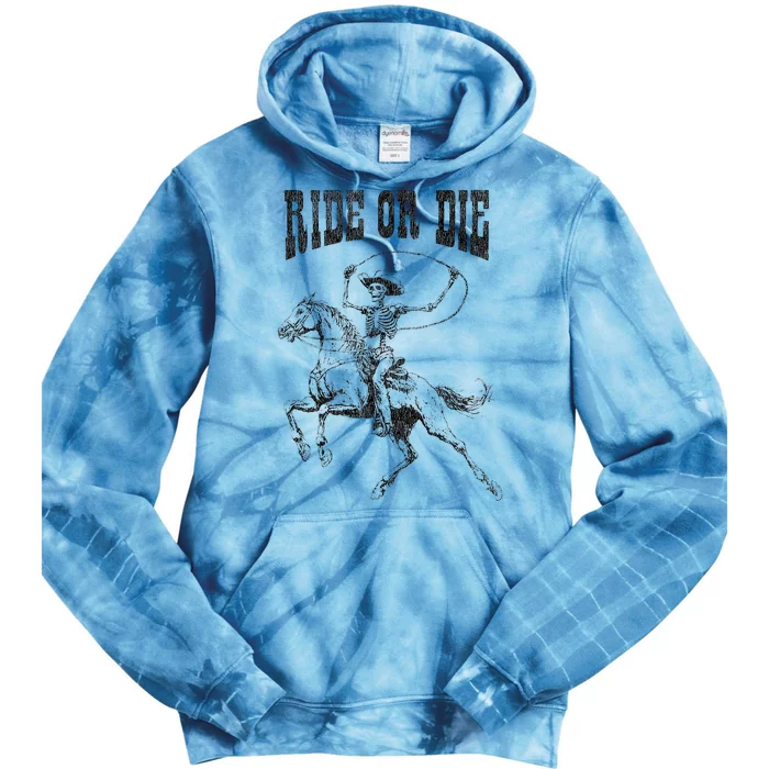 Skeleton On Horse Tie Dye Hoodie