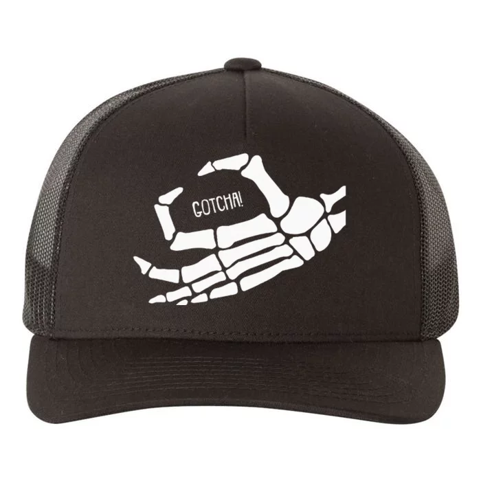 Skeleton Ok Hand Sign Lazy DIY Halloween Costume Funny Bones Yupoong Adult 5-Panel Trucker Hat