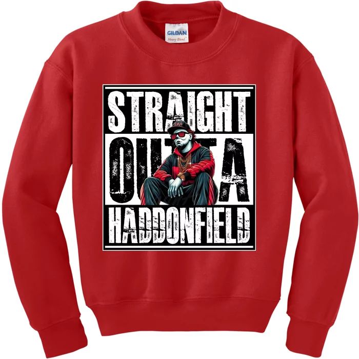 Straight Outta Haddonfield Michael Halloween Horror Character Kids Sweatshirt