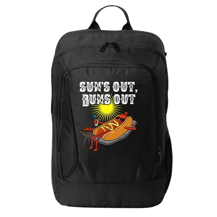 Suns Out Hot Dog Buns Out Funny Sausage Bbq Food Barbecue City Backpack