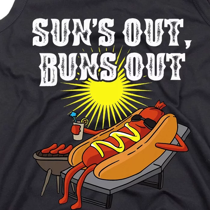 Suns Out Hot Dog Buns Out Funny Sausage Bbq Food Barbecue Tank Top