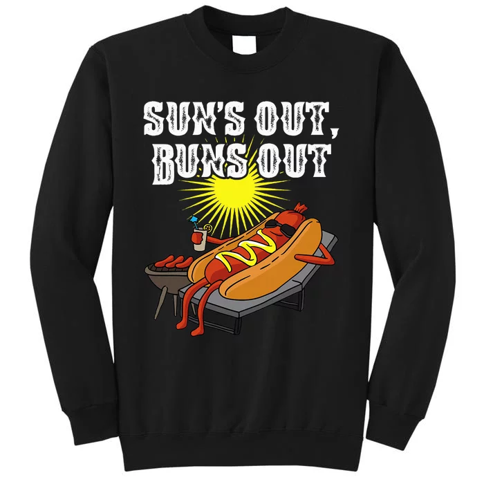 Suns Out Hot Dog Buns Out Funny Sausage Bbq Food Barbecue Sweatshirt