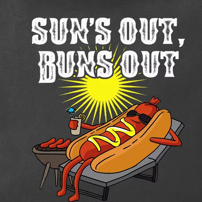 Suns Out Hot Dog Buns Out Funny Sausage Bbq Food Barbecue Zip Tote Bag