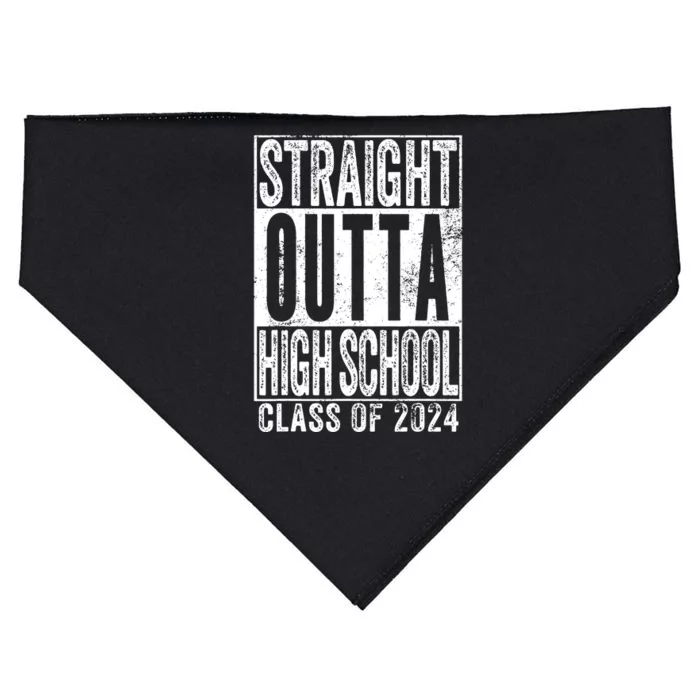 Straight Outta High School Graduation Class Of 2024 Grad USA-Made Doggie Bandana