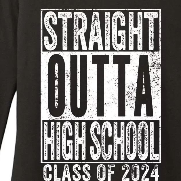 Straight Outta High School Graduation Class Of 2024 Grad Womens CVC Long Sleeve Shirt