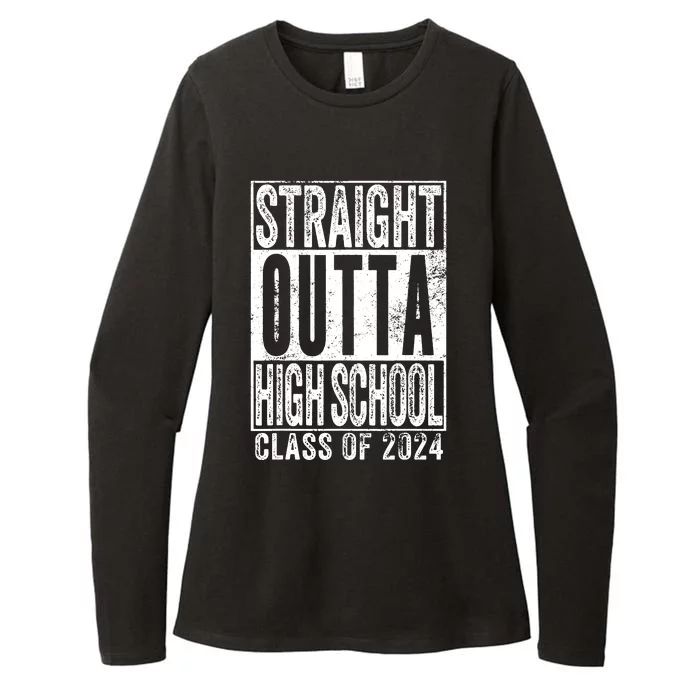 Straight Outta High School Graduation Class Of 2024 Grad Womens CVC Long Sleeve Shirt