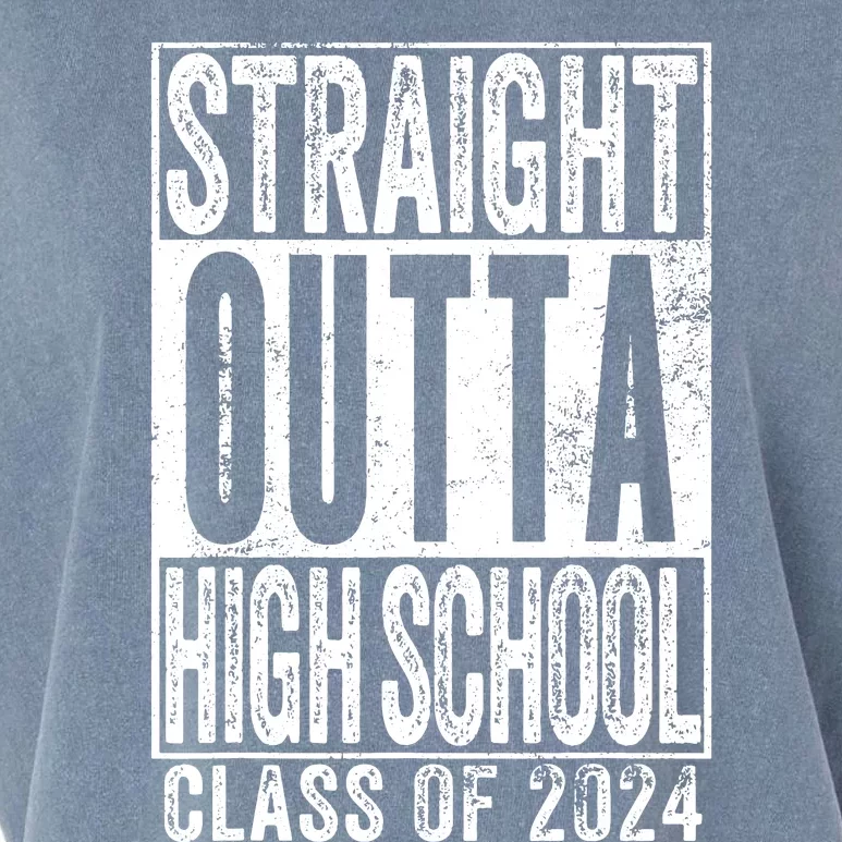 Straight Outta High School Graduation Class Of 2024 Grad Garment-Dyed Women's Muscle Tee