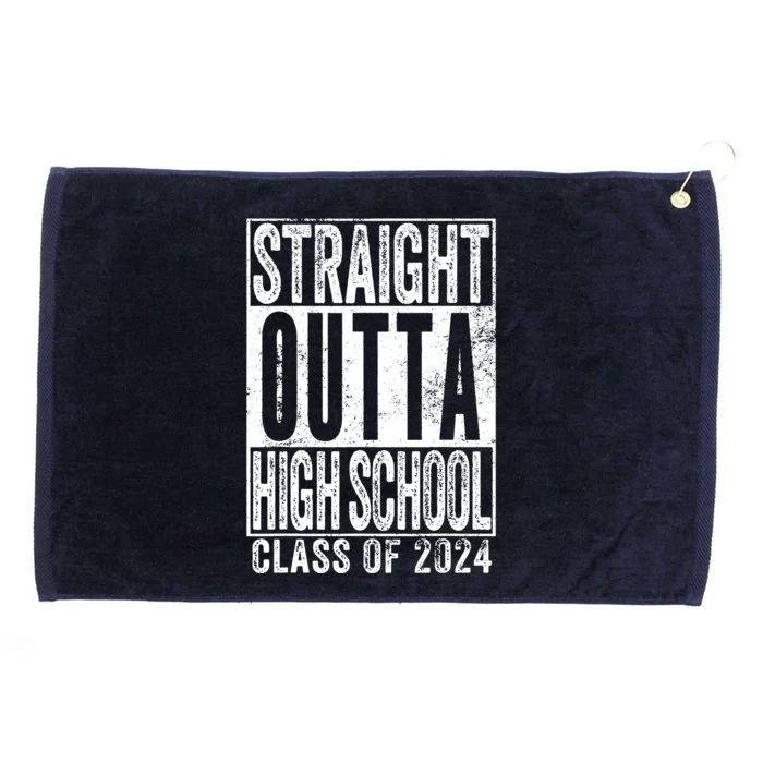 Straight Outta High School Graduation Class Of 2024 Grad Grommeted Golf Towel