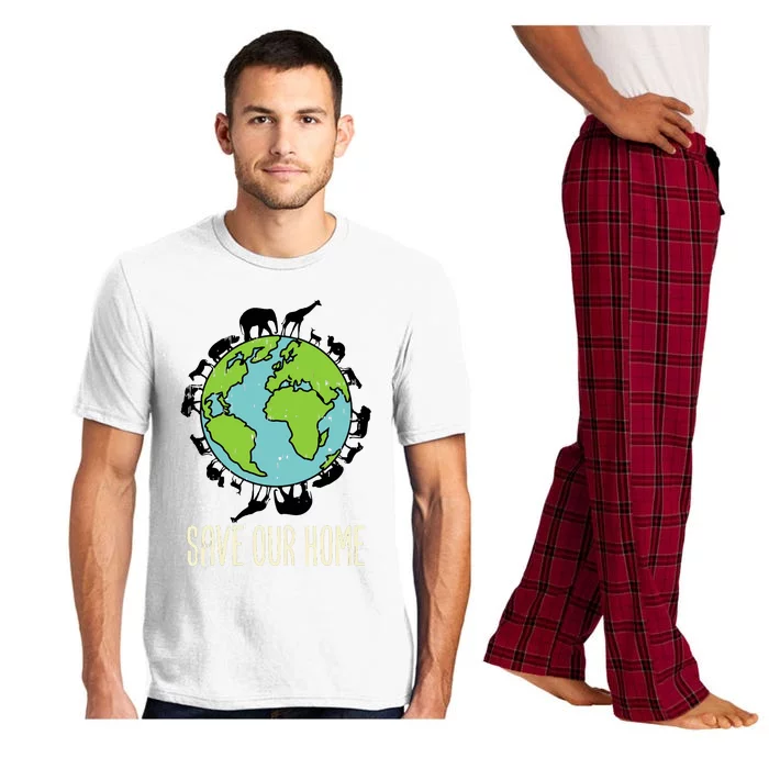 Save Our Home Animals Wildlife Conservation Earth Day Gift Pajama Set