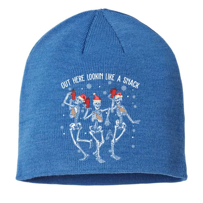 Skeleton Out Here Lookin Like A Snack Funny Gift 8 1/2in Sustainable Knit Beanie