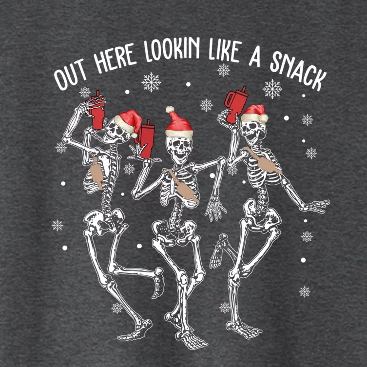 Skeleton Out Here Lookin Like A Snack Funny Gift Women's Crop Top Tee