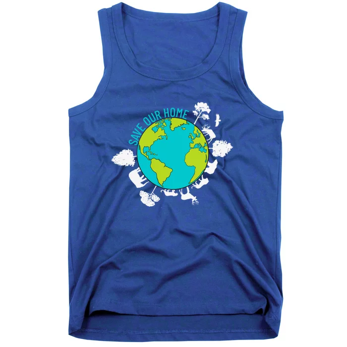 Save Our Home Animals Wildlife Planet Earth Day Gift Tank Top