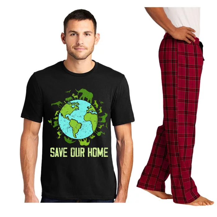 Save Our Home Animals Wildlife Earth Day 2024 Pajama Set