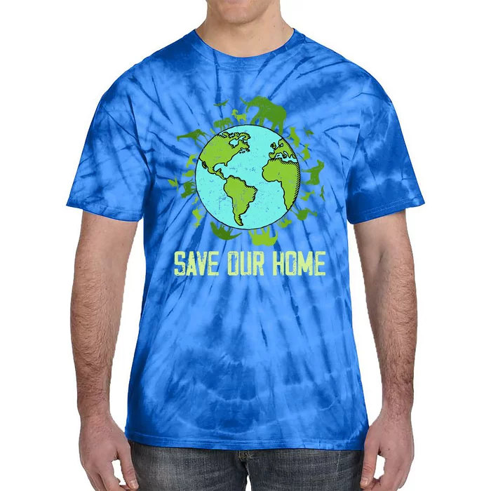 Save Our Home Animals Wildlife Earth Day 2024 Tie-Dye T-Shirt