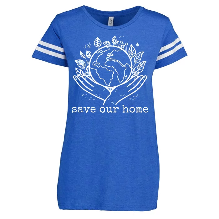 Save Our Home Earth Day Enza Ladies Jersey Football T-Shirt