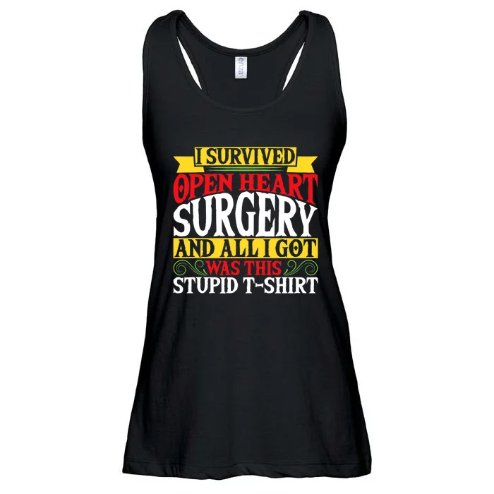 Survived Open Heart Surgery All I Got Stupid Gag Gift Ladies Essential Flowy Tank