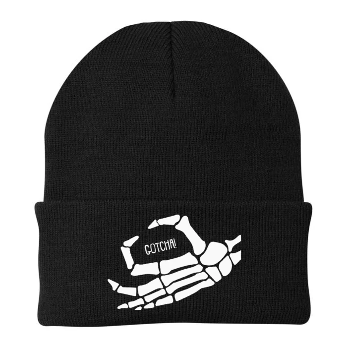 Skeleton Ok Hand Sign Lazy DIY Halloween Costume Funny Bones Knit Cap Winter Beanie