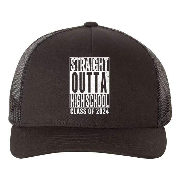 Straight Outta High School Graduation Class Of 2024 Grad Yupoong Adult 5-Panel Trucker Hat