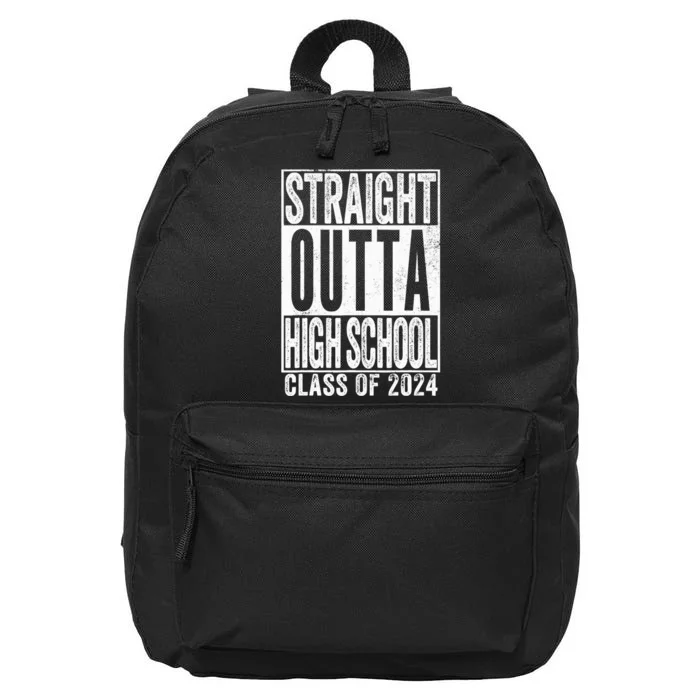 Straight Outta High School Graduation Class Of 2024 Grad 16 in Basic Backpack