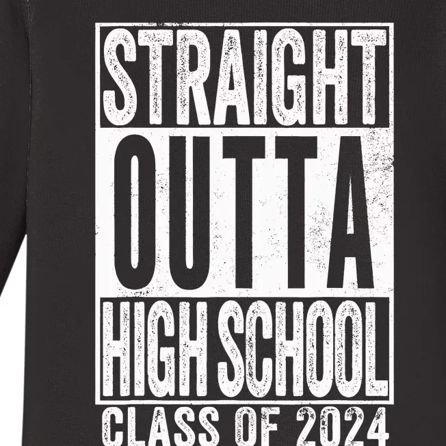 Straight Outta High School Graduation Class Of 2024 Grad Baby Long Sleeve Bodysuit